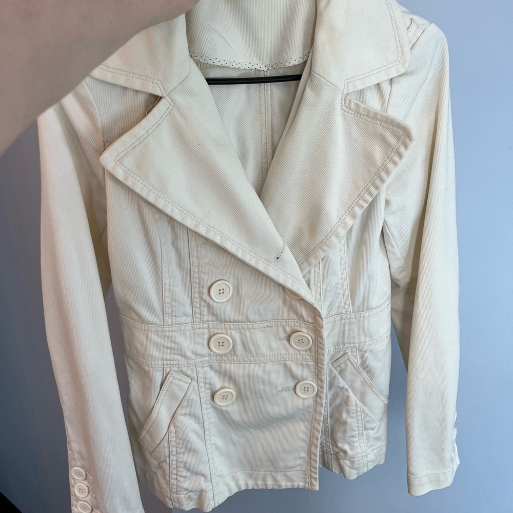 Cream Double-Breasted Women's Jacket